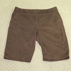 Sonoma Life Style Bermuda Shorts Women's 34x11 Brown Mid Rise Flat Front